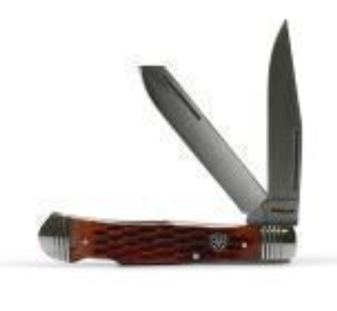 Ariat Folding Knife Muskrat Double Blade Brown