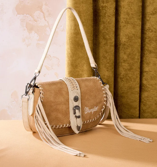 Wrangler Braided Tassel Saddle Crossbody Bag