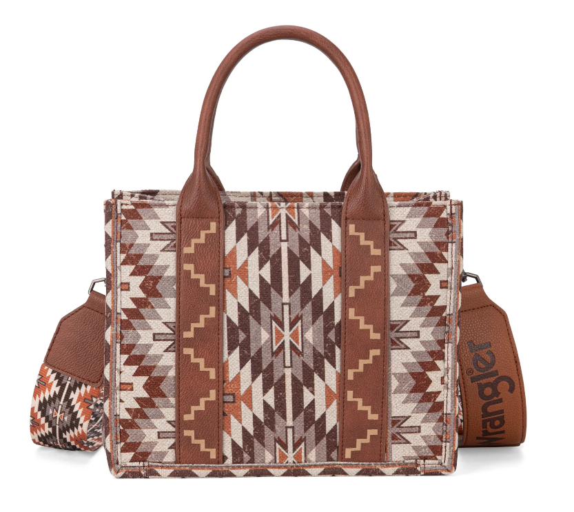 Wrangler Southwestern Pattern Dual Sided Print -Tote/Crossbody