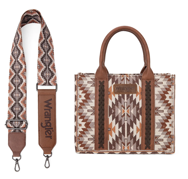 Wrangler Southwestern Pattern Dual Sided Print -Tote/Crossbody