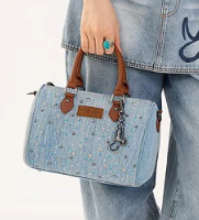 Wrangler Western Rhinestone Denim Boston Bag/Crossbody
