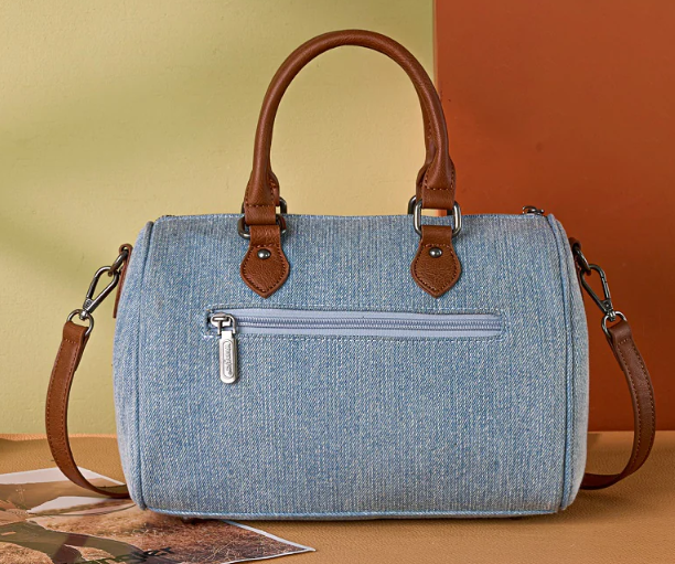 Wrangler Western Rhinestone Denim Boston Bag/Crossbody