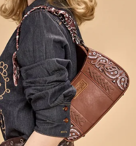 Wrangler Braided Paisley Bandana Shoulder Bag