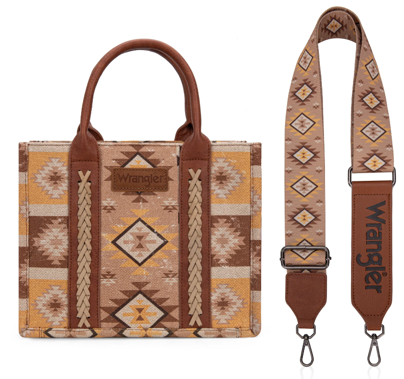 Wrangler Aztec Pattern Dual Sided Print -Tote/Crossbody