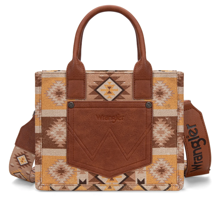 Wrangler Aztec Pattern Dual Sided Print -Tote/Crossbody