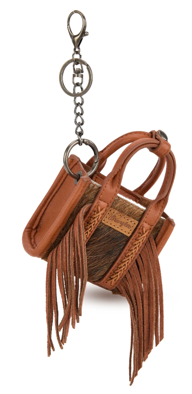 Wrangler Cowhide Mini Fringe Tote / Keychain Bag