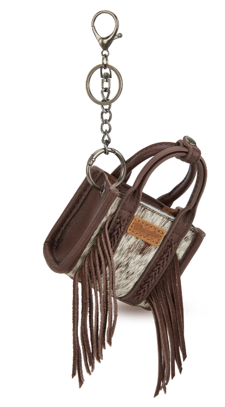 Wrangler Cowhide Mini Fringe Tote / Keychain Bag