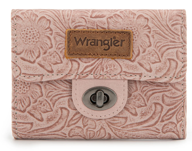 Wrangler Floral Embossed RFID Trifold Wallet