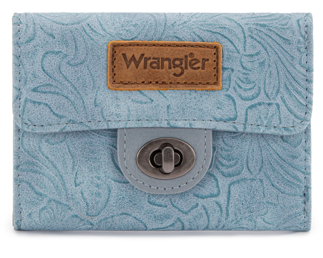 Wrangler Floral Embossed RFID Trifold Wallet