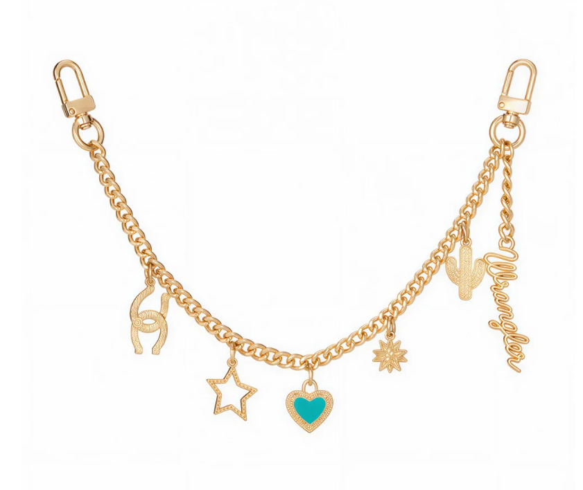 Wrangler Western Multi-Charm Bag Chain - Light Gold