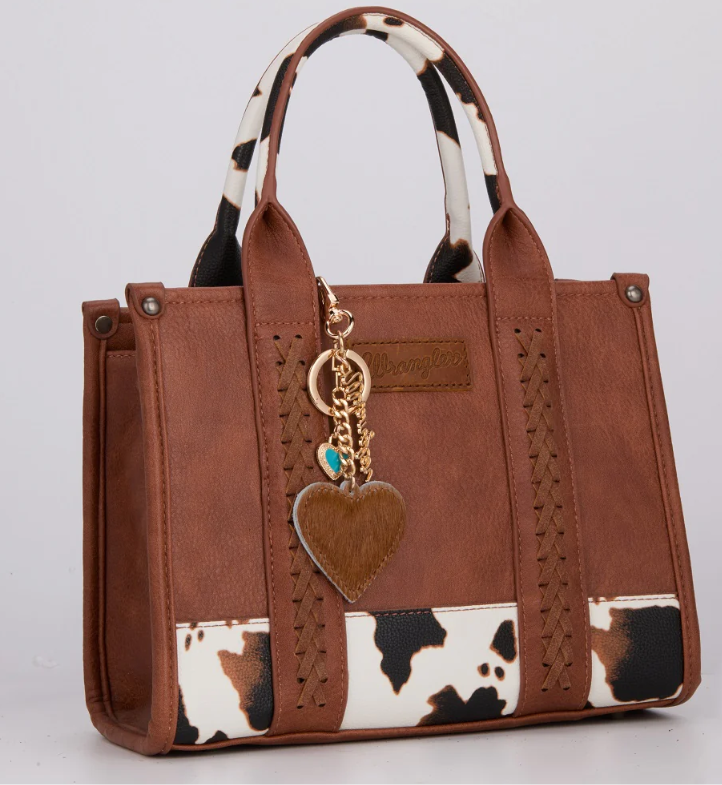 Wrangler Cowhide Heart Bag Charm