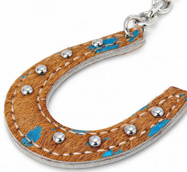 Wrangler Western Cowhide Horseshoe Bag Charm - Horse Shoe