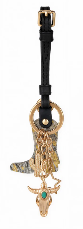 Wrangler Western Cowhide Cowboy Boot Bag Charm