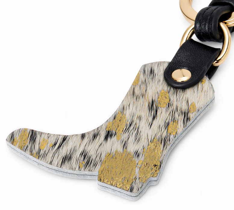 Wrangler Western Cowhide Cowboy Boot Bag Charm