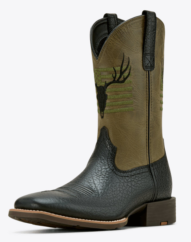 Ariat Men's Sport Antlers Wide Square Toe Cowboy Boot