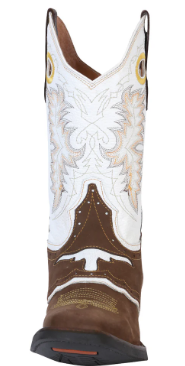 El General Men's Western Cowboy Boot - Crazy Nubuck Dark Brown w/Longhorn