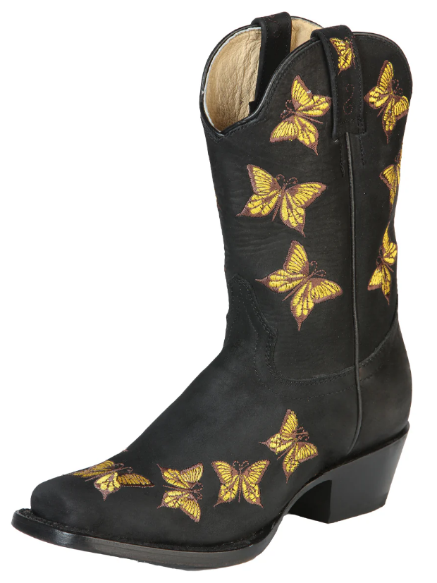 El General Womens Rodeo Boot Nobuck Black
