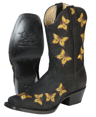 El General Womens Rodeo Boot Nobuck Black
