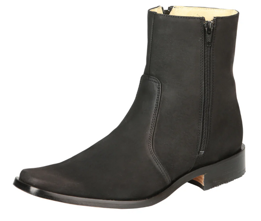 El Besserro Men's Leather Ankle Boot with Double Zipper