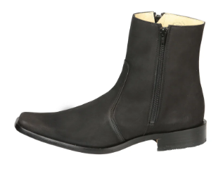 El Besserro Men's Leather Ankle Boot with Double Zipper