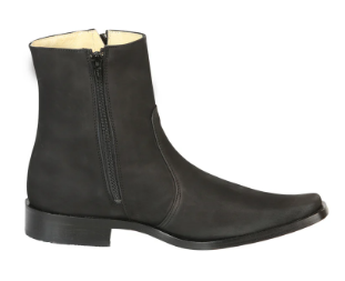 El Besserro Men's Leather Ankle Boot with Double Zipper