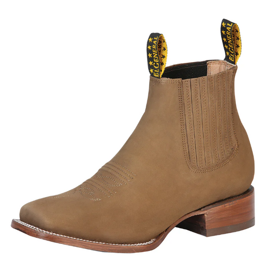 El General Square Toe Ankle Boot - Nobuck Brown