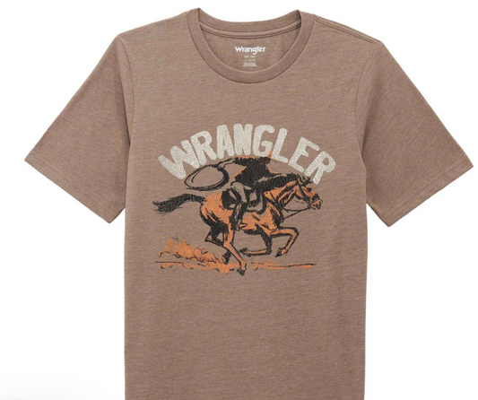 Wrangler Boys Short Sleeve Graphic T-Shirt Brindle Heather