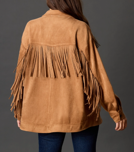 Before You Collectioon Faux Suede Fringe Jacket