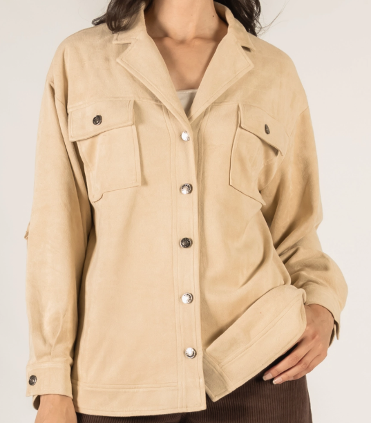 Before You Collectioon Faux Suede Fringe Jacket