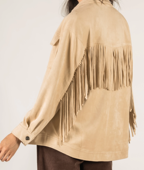 Before You Collectioon Faux Suede Fringe Jacket