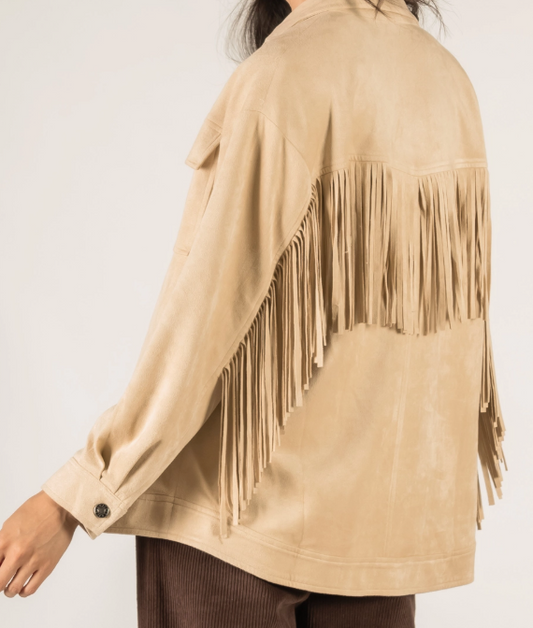 Before You Collectioon Faux Suede Fringe Jacket
