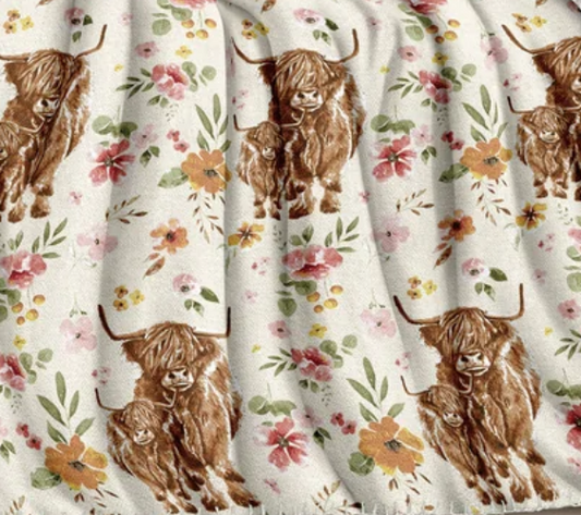 Western Linens Highland Flowers thin throw blanket