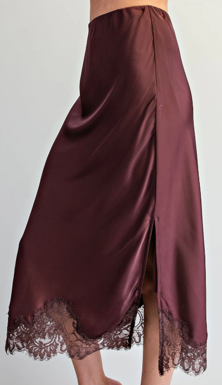 ee:some Scallop Lace Trim Midi Skirt