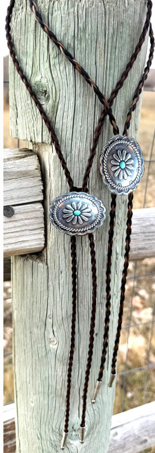 Cowboy Collectibles Iconic Turquoise Horsehair Bolo