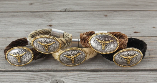 Cowboy Collectibles The Longhorn Adjustable Horsehair Bracelet