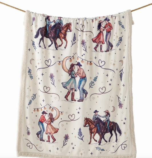 Indigo Hill Rodeo Nights Campfire Sherpa Throw