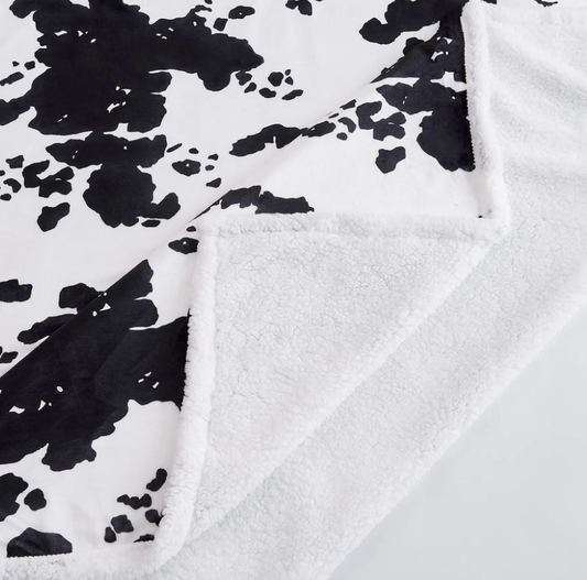 Indigo Hill Elsa Cowhide Campfire Sherpa Throw