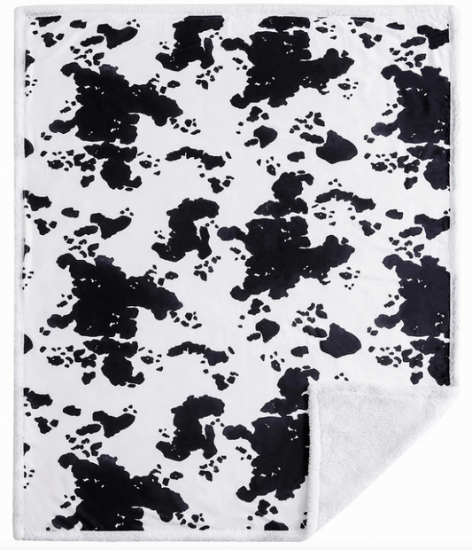 Indigo Hill Elsa Cowhide Campfire Sherpa Throw