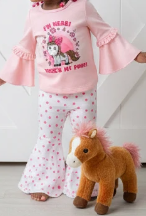 Pink Barn Kids "Where's my Pony?" Baby Set