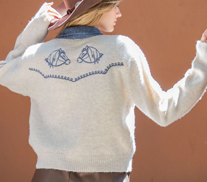 ee:some Western Inspired Button-Down Cardigan