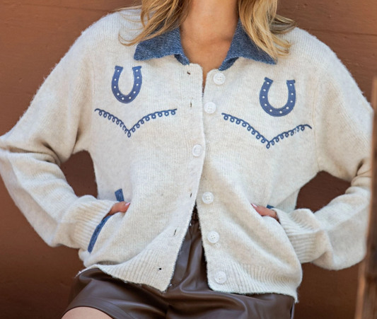 ee:some Western Inspired Button-Down Cardigan