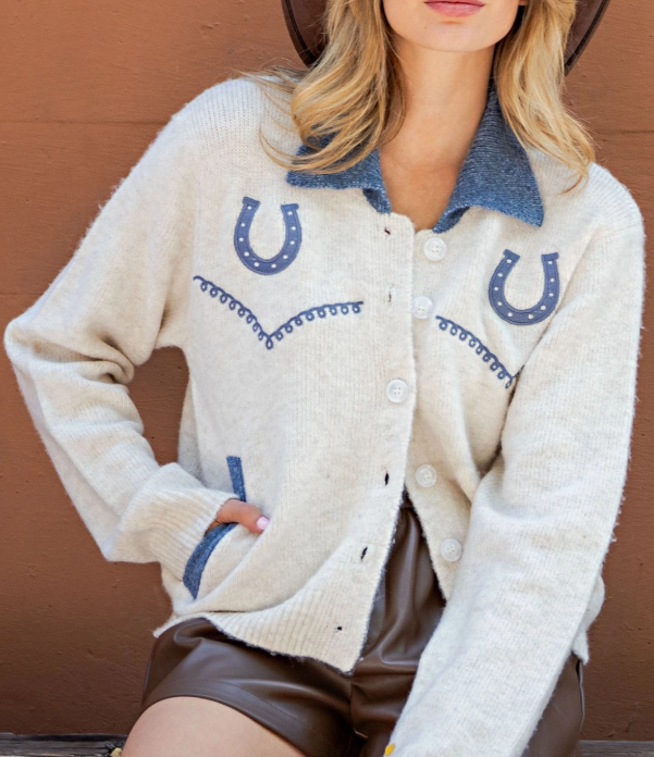 ee:some Western Inspired Button-Down Cardigan