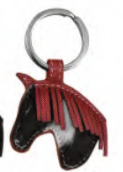 ili New York Leather/cowhide Horse Head Key Fob