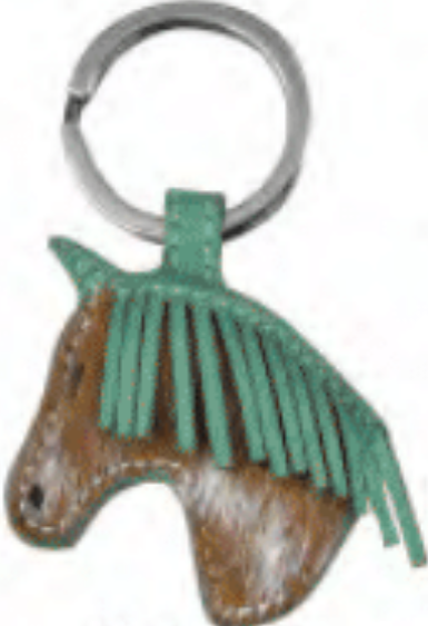 ili New York Leather/cowhide Horse Head Key Fob
