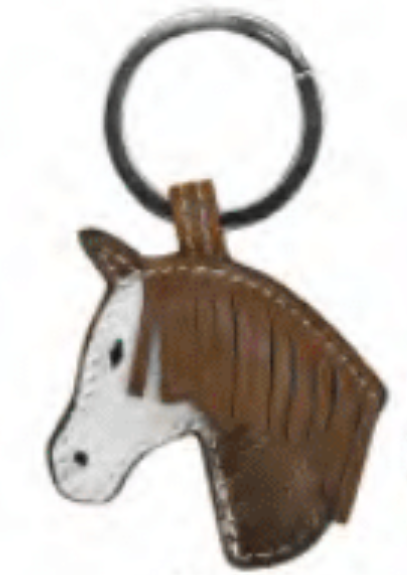 ili New York Leather/cowhide Horse Head Key Fob