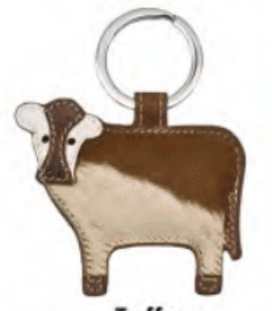 ili New York Leather/Cowhide Cow Key fob