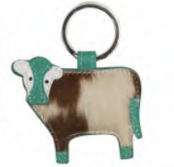 ili New York Leather/Cowhide Cow Key fob