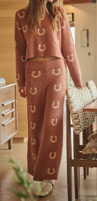 Blue b Cozy Horseshoe Knit Pants Set