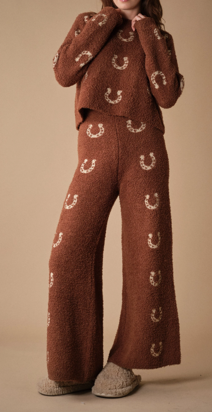 Blue b Cozy Horseshoe Knit Pants Set