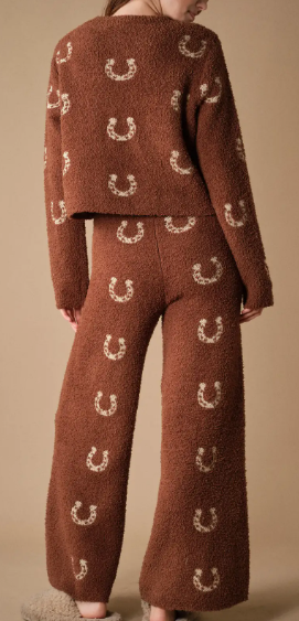 Blue b Cozy Horseshoe Knit Pants Set
